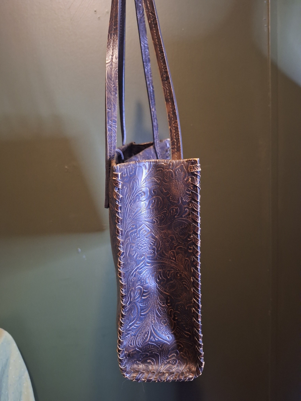 Nine West Faux Embossed Brown Leather Shoulder Bag - Picture 7 of 7